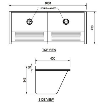 Franke kitchen washtrough double bowl stainless steel 50x16x120cm