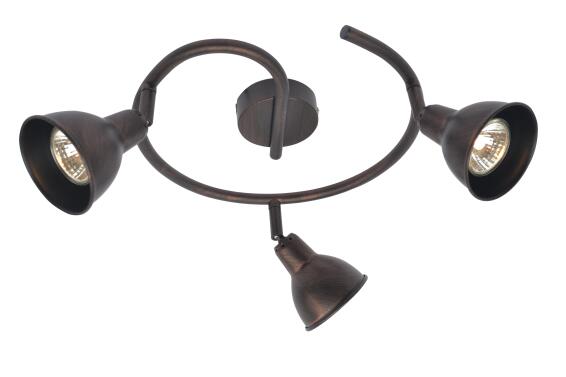 spotight 3-lit spiral gu10 3x35w metal rusty, rusto