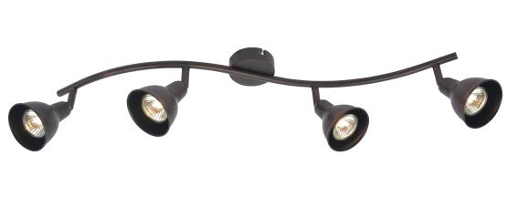 spotlight 4-lit bar gu10 4x35w metal rusty, rusto