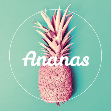 COTTON CANVAS PINK PINEAPPLE 30X30CM