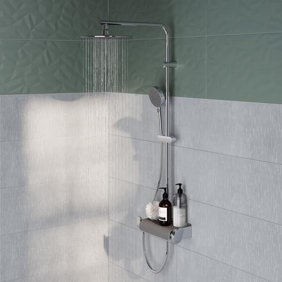 Sensea Easy Full System Shower With Mixer Chrome W33cmxD54cmxH115cm