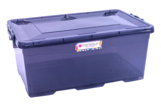 Clip & lock storage box smokey grey 40l