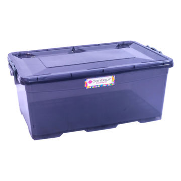 Clip & lock storage box smokey grey 40l