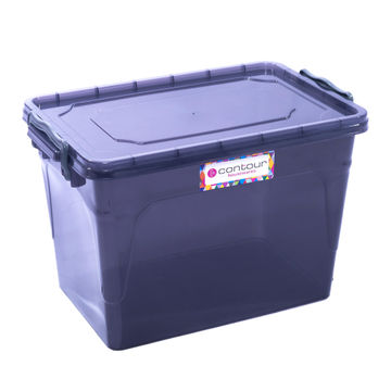Clip & lock storage box smokey grey 21l