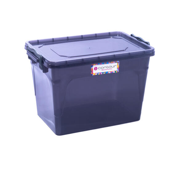 Clip & lock storage box smokey grey 13l