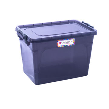 Clip & lock storage box smokey grey 13l