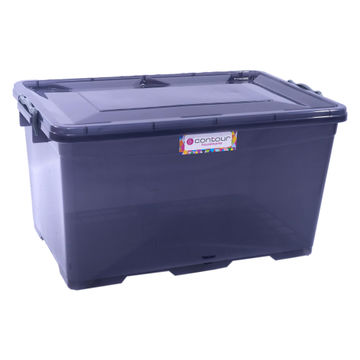 Clip & lock storage box smokey grey 50l