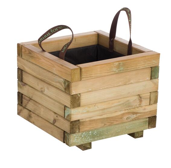 Planter, Flower Planter Box, Wood, FOREST STYLE, 400x400x330mm