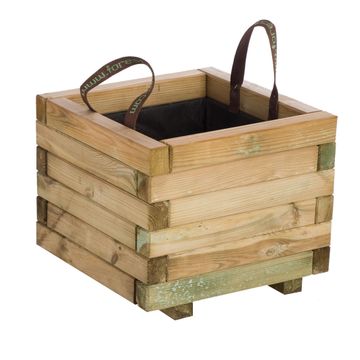 Planter, Flower Planter Box, Wood, FOREST STYLE, 400x400x330mm