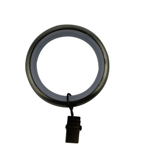 Inspire curtain rod rings with clips  antique brass x10