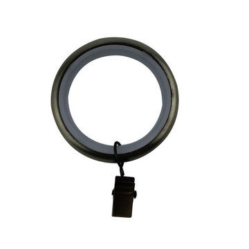 Inspire curtain rod rings with clips  antique brass x10