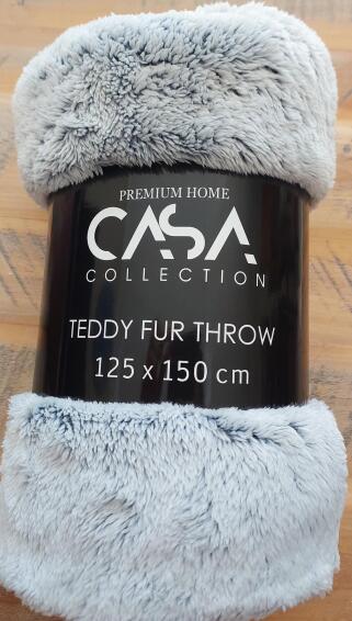 Throw Teddy Fleece Navy  125cm x 150cm