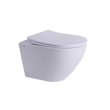 Toilet Wall Hung Set Solo Bali With Rimless Flash And Soft Close Toilet Seat