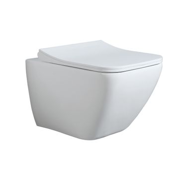 Solo Wall hung toilet Fiji, Rimless design, including soft close toilet seat