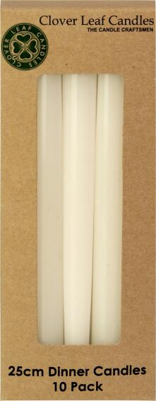 Candle Dinner 10pc Wht 2.2x25cm