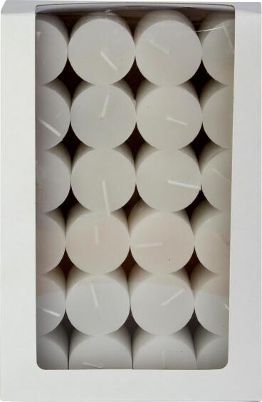 Candle Votive 24pc White 3x5cm 