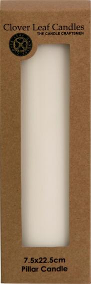 Candle Pillar White 7.5x23cm