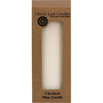 Candle Pillar White 7.5x18cm 