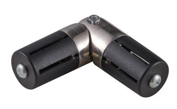 Orientable Corner Joint INSPIRE 28mm Diam Black & Chrome Brushed x1
