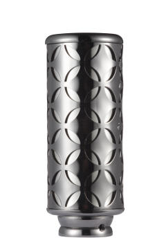 Curtain Rod Finial INSPIRE 28mm Diam Hole Drum Chrome Brushed+Black Nickel x1
