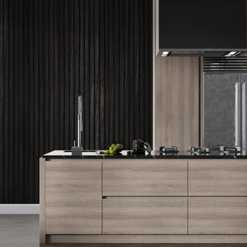 Wall Paneling Polymer SUPREME MOULDINGS wide slats Black T10mm x W163mm x H2400mm