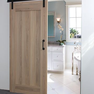 Interior Sliding Door with sliding mechanism kit  Barn shaker style W930mm x H2050mm