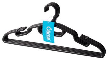 Otima plastic coat hanger 5 pack black