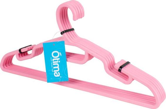 Otima plastic coat hanger 5 pack pink