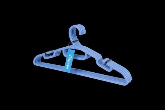 Otima plastic coat hanger 5 pack blue