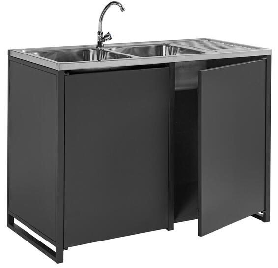 Naterial Aluminium Outdoor Kitchen Sink & Tap Cabinet L120cmxW60cm