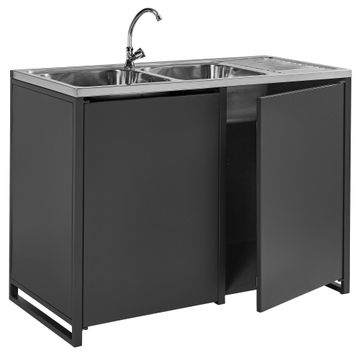 Naterial Aluminium Outdoor Kitchen  Sink & Tap Cabinet L120cmxW60cm