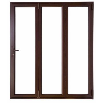 Aluminium folding door 3 panel IBUILD Bronze left hand opening W1800mm x H2100mm