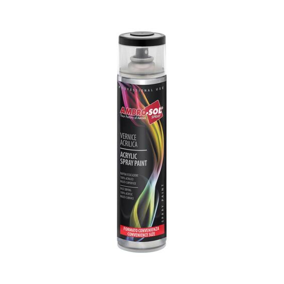 ACRYLIC ENAMEL SPRAY PAINT GLOSS AMBRO SOL BLACK 600ML LEROY MERLIN