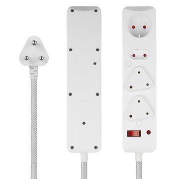 SURGE PROTECTED MULTIPLUG 4WAY 3M WHITE
