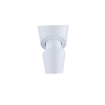 Inspire curtain rod finial  28mm diameter pommel cut glossy white x1