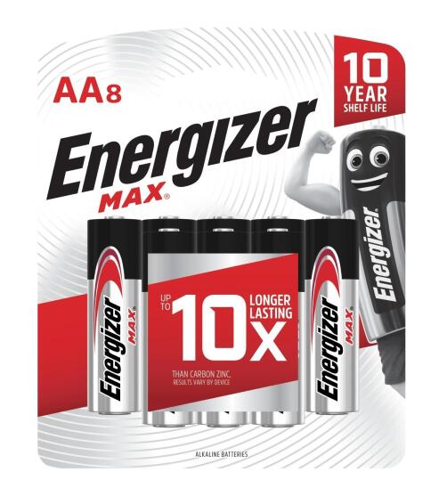 BATTERY ALKALINE AA 8 PCK