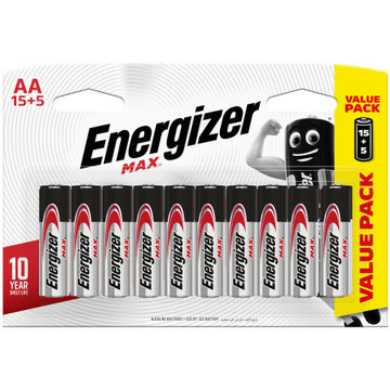 BATTERY AA MAX 15+5 PACK ENERGIZER