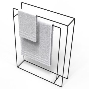 Steelcraft Towel Stand Stainless Steel Cube Matt Black W60CMXD15CMXH80CM 