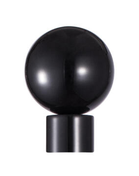 Curtain Rod Finial INSPIRE 28mm Diameter Glossy Black Ball x2