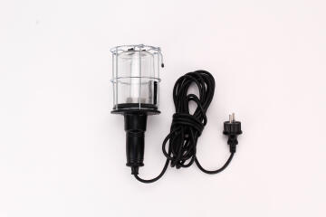 Hand Lamp E27 Rubber With Glass + Cage