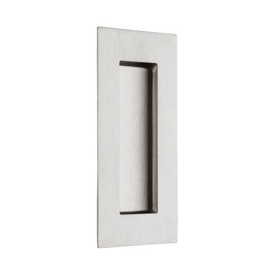 Stainless flush pull handle brushed fin
