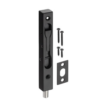 Flush bolt in black 150mm