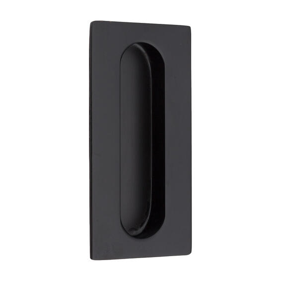 Flush pull square handle in a matt black