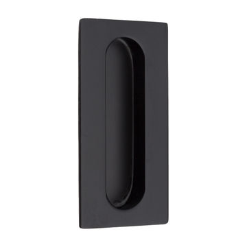 Flush pull square handle in a matt black