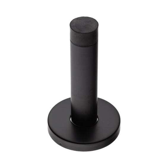 Wall mounted door stop in a black finish