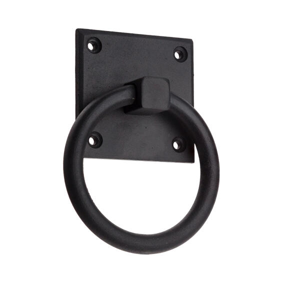 DOOR KNOCKER BLACK WITH BAC PLATE 10.5CM