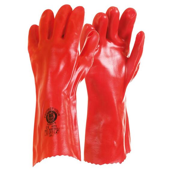 Pvc Glove Elbow Length Red 35 Cm