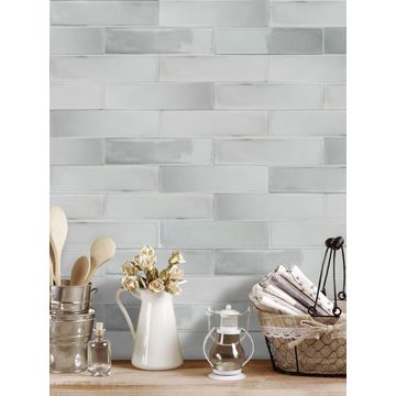 Wall Tile Ceramic Cloud Lace White L30cm x W7.5cm (0.5m2/box)