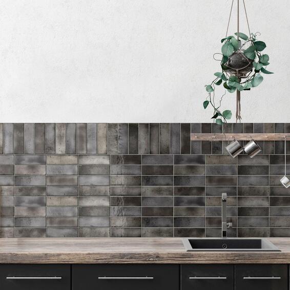Wall Tile Ceramic Amazonia Carbon 65X200MM (0.624m2/box)