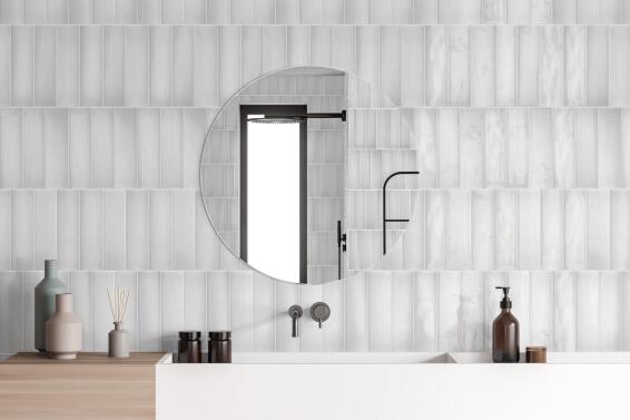 Wall Tile Ceramic Borriana White 75X300MM (0.5m2/box)